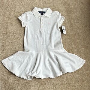 Girls 6 - Ralph Lauren White Polo Dress with Flare NWT